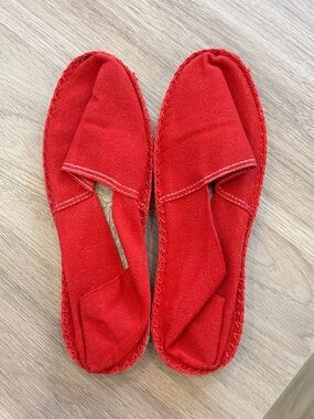Authentic Real Espadrilles Red Canvas